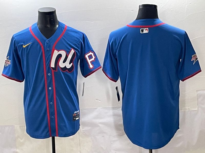 Men 2025 Pittsburgh Pirates Blank Blue All star Nike MLB Jersey style 1->pittsburgh pirates->MLB Jersey